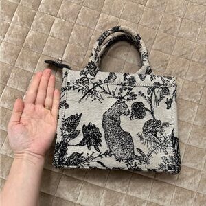 Elegant Navy blue and grey mini Tote Bag